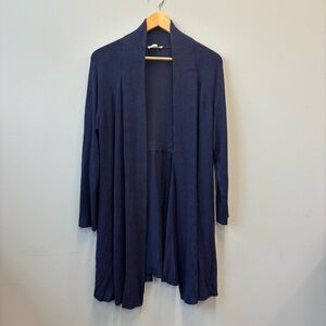 Eileen Fisher Large Cardigan Sweater Blue Open Front